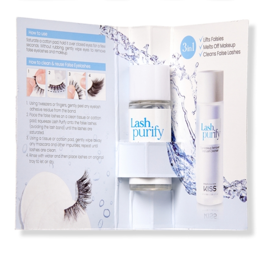 KISS LASH PURIFY EYE MAKEUP REMOVER AND LASH CLEANSER.